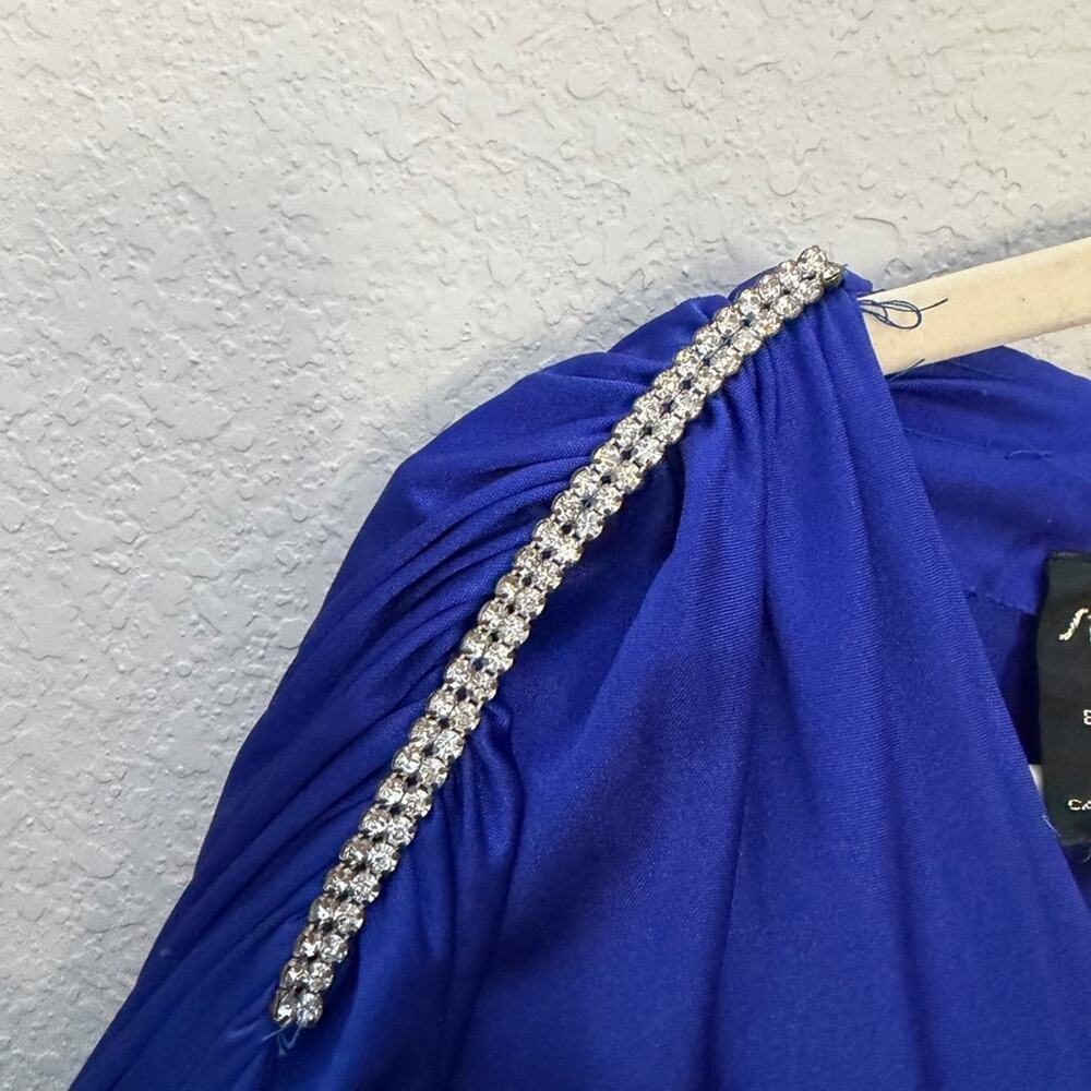 Vintage Shamash and Yofi Creations Royal Blue Draped Dress Size 7/8 Ruched - Picture 7 of 14